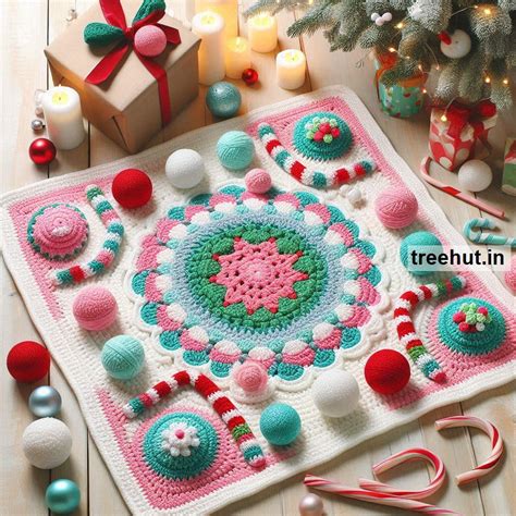 Christmas Crochet Floor Rug Ideas in Cotton, Wool and Acrylic Yarn