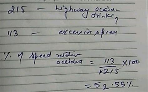 in a country ,there are 215 highway accidents associated with drinking ...