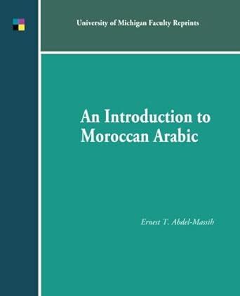 An Introduction to Moroccan Arabic : Amazon.in: Books