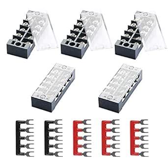 DELIXI 10pcs (5 Sets)- 5pcs 600V 25A 4 Positions Double Row Screw ...