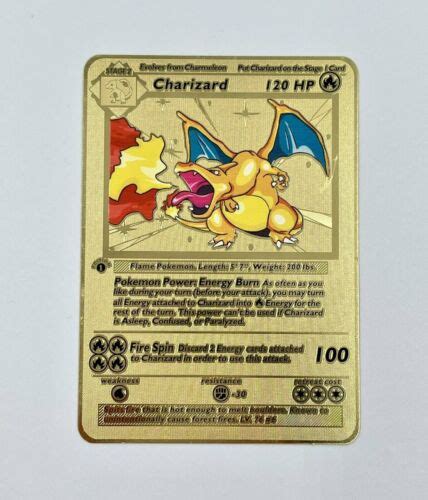 Limited Edition Gold Metal Charizard Pokemon Card India | Ubuy