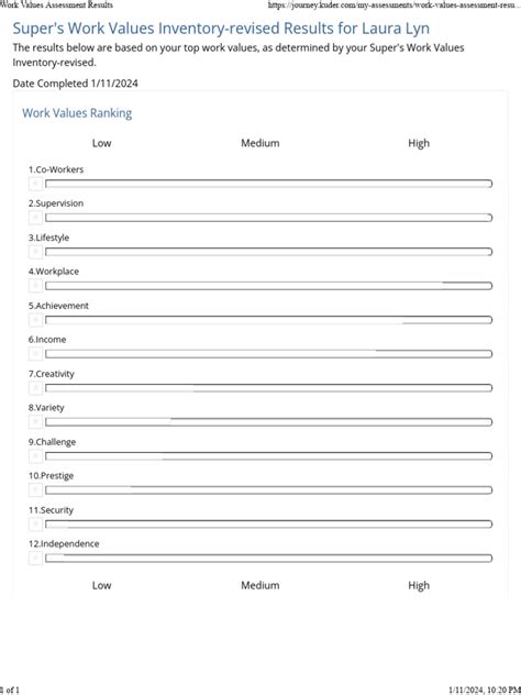 Image result for Work Values Checklist