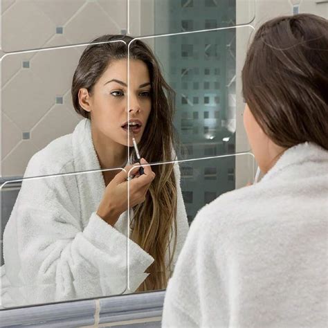 8pcs Shatterproof 3D Square Acrylic Mirror Wall Decals - Self-Adhesive ...