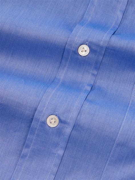 Buy Fine Twill Blue Solid Full Sleeve Single Cuff Classic Fit Semi ...