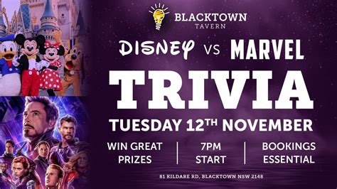 Disney vs Marvel Trivia | Blacktown Tavern, 81 Kildare Rd, Blacktown ...