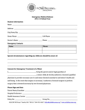 Fillable Online achildbecomes Doctors Name Phone - achildbecomes Fax ...