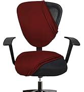 HOTKEI Black 2 Piece Set of 1 Office Chair Cover 200GSM Fabric ...
