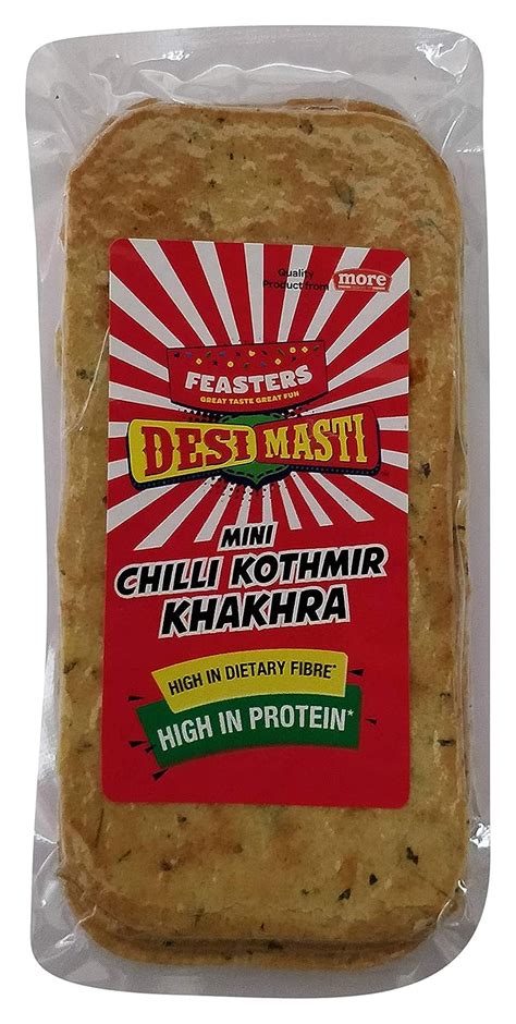 Feasters Desi Masti Mini Khakra - Chilli Kothmir, 50g : Amazon.in ...