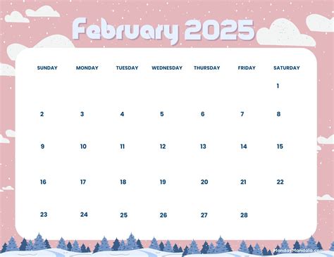 February 2025 Color Calendar Printable - Maya Clara