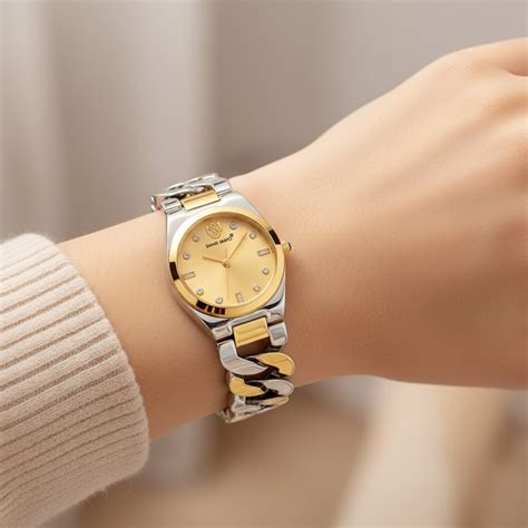 Sansi Mayo Liora Bracelet Style Watch -Gold Dial, Two Tone Silver Gold ...