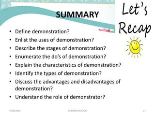 Image result for Example of Demonstration