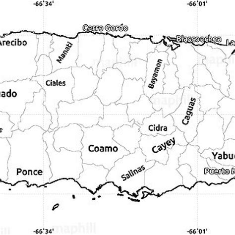 Outline Map Of Puerto Rico Printable - Printable Free Templates