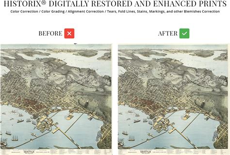 Buy HISTORIX Vintage 1891 Seattle Map Poster - 24x36 Inch Vintage Map ...