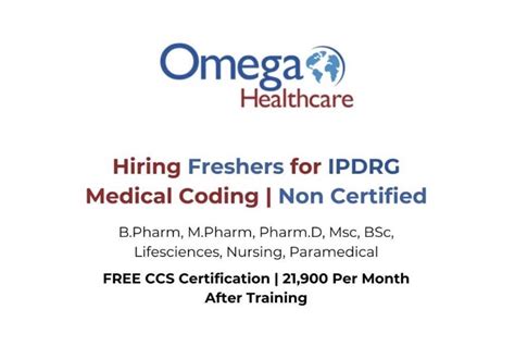 Omega Healthcare Hiring – Free IPDRG & CCS Certification Training ...