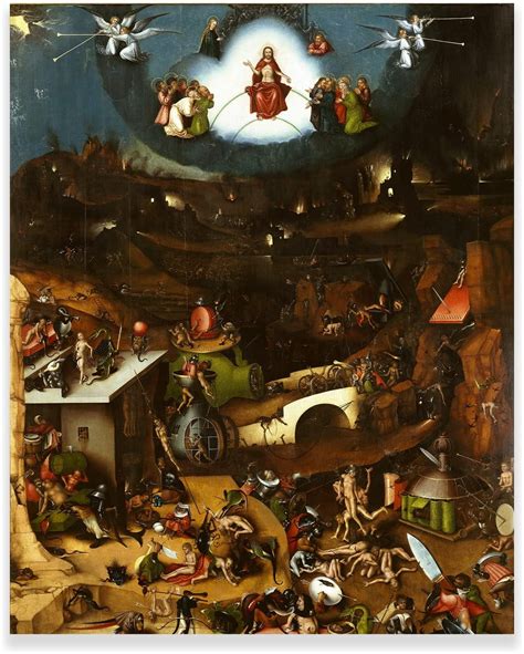 AEFER Hieronymus Bosch Wall Art The Last Judgment Painting Famous Oil ...