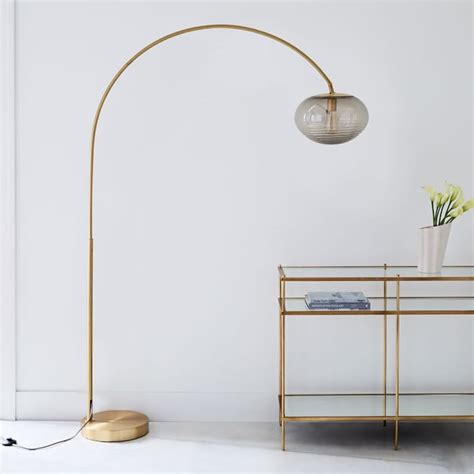 West Elm Overarching Ripple Glass Floor Lamp - AptDeco