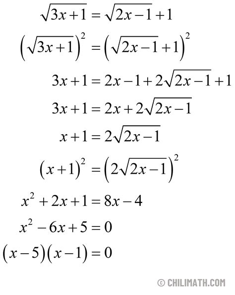Image result for Radical Equations Precalculus Examples