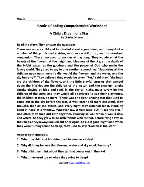 Fourth Grade Reading Worksheets | Improve Fluency & Comprehension