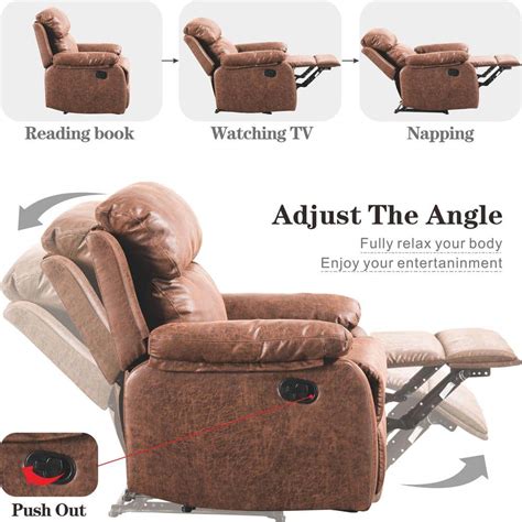 Buy Breathabo Dark Brown Suede Fabric Manual Recliner Chair Online at ...