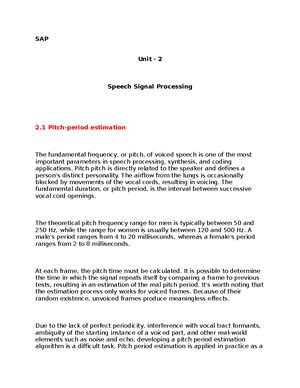 SAP 4 - Speech Quantization- Scalar quantization–uniform quantizer ...