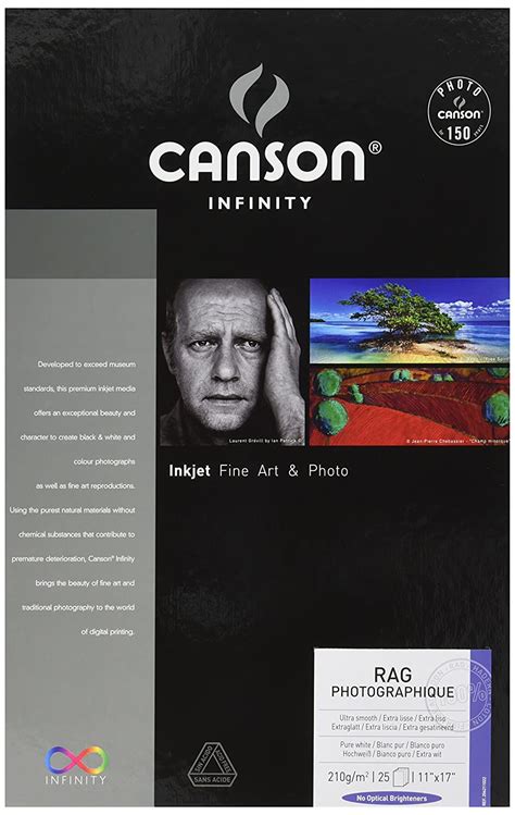 Canson Infinity Rag Photographique Fine Art Paper, 210 Gram, 8.5 x 11 ...