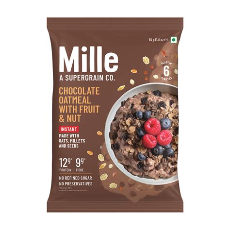 Mille Chocolate Oatmeal with Fruit and Nut | Trial Pack 50g | 100% ...