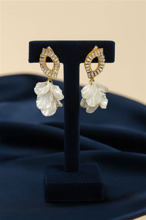 Premium Gold-Plated Petal Drop Earrings for Women