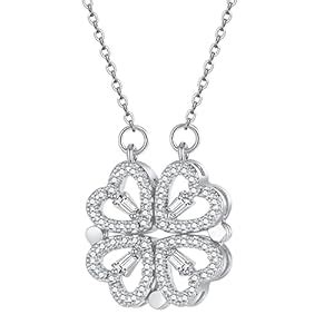 Peora Silver Plated American Diamond Studded Flower Shape Pendant ...