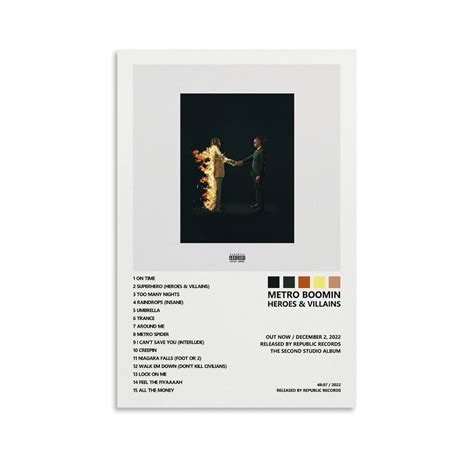 SHILAN Heroes & Villains - Metro Boomin Album Cover Poster for Room ...