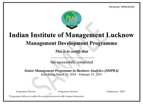 IIM Lucknow Senior Management Programme in Business Analytics