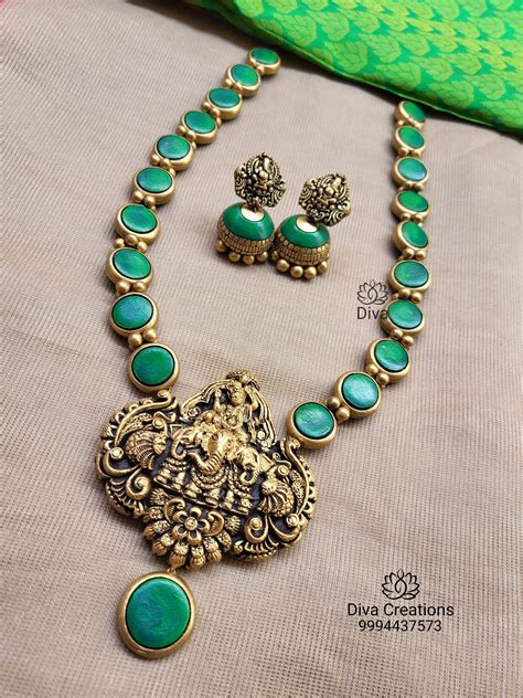 Green Hamsa Terracotta Jewellery – Diva Creations Terracotta Jewellery