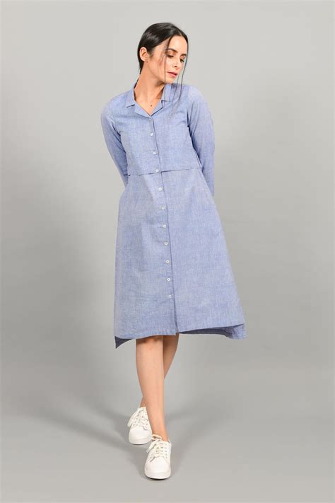 Sirocco Blue | Cotton Shirt Dress – Cotton Rack