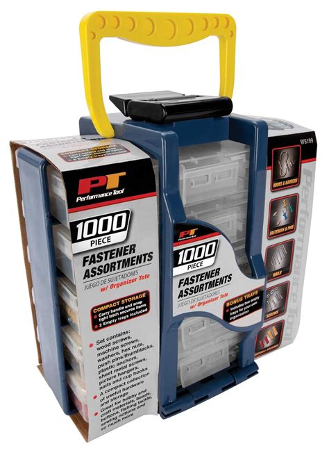 Performance Tool W5199 Organizer Tote with 1,000pc Home Fastener ...
