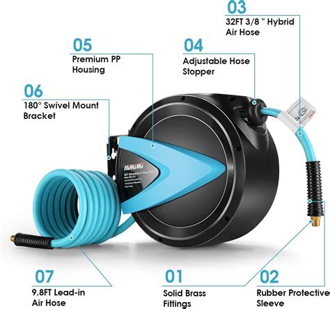 Himimi Retractable Air Hose Reel 3/8x42FT, Hybrid India | Ubuy