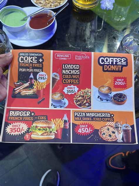 Menu at Prithvi's Planet, Jalandhar