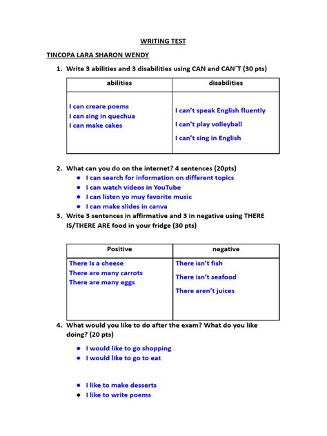 Image result for Writing Test Samples