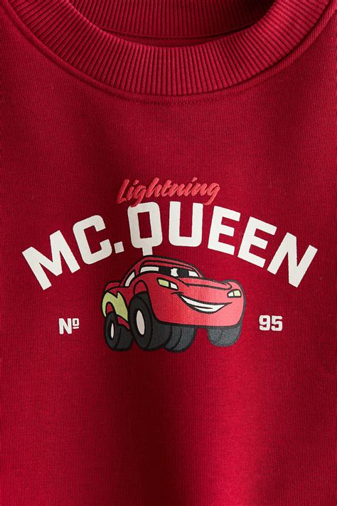 Printed sweatshirt - Red/Cars - Kids | H&M IN