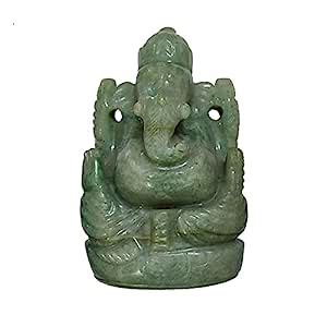 Buy Vilasita - Large Jade Baryll Ganesha Figure in Natural Stone Jade ...