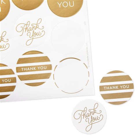 Gold Foil Thank-You Sticker Seals, 10 sheets - Note Cards & Stationery ...