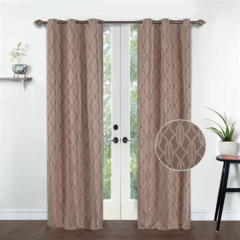 Buy DECO WINDOW Jacquard Brown Printed Door Curtains - 36.5x30cm - Set ...