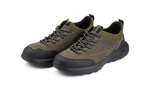 AeroStride Olive Olive nubuck leather sports shoes » Cordwainers ...