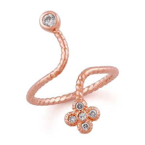 Mahi Rose Marvellous Adjustable Finger Ring With Cubic Zirconia ...