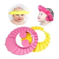 Soft baby bathing cap for safe and adjustable showers during a shower party