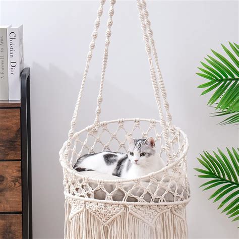 MEWOOFUN Macrame Cat Hammock - Indoor Cat Swing Bed India | Ubuy