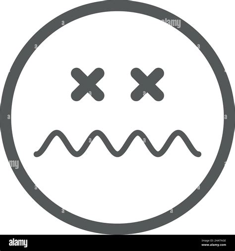 Crossed eyes emoji. Dead face. Death symbol Stock Vector Image & Art ...