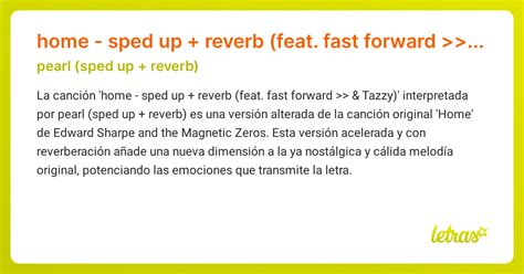 Significado de la canción home - sped up + reverb (feat. fast forward ...