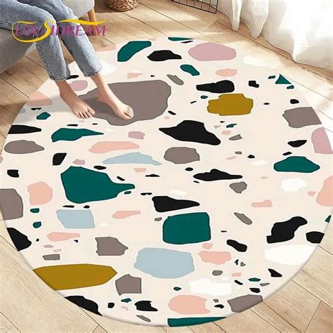 Colour Crushed St Path Gravel Round Area Rug Circle Carpet Rug for ...