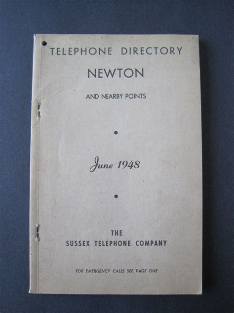 Telephone Directory Newton [New Jersey] and Nearby Points, June 1948 by ...