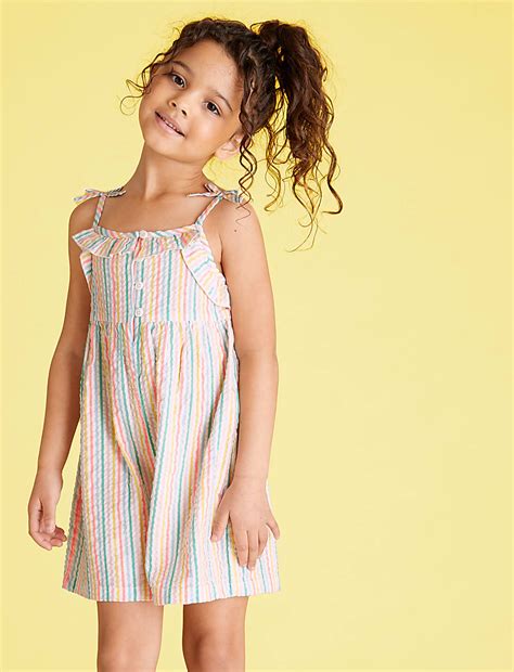 Buy Cotton Rich Striped Playsuit (2-7 Years) at Marks & Spencer