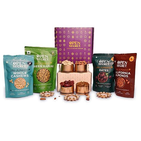 Open Secret Dry Fruit Gift Box | Combo of 4 | Dry Fruits, Diwali Dry ...